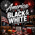America is Black & White T-Shirt